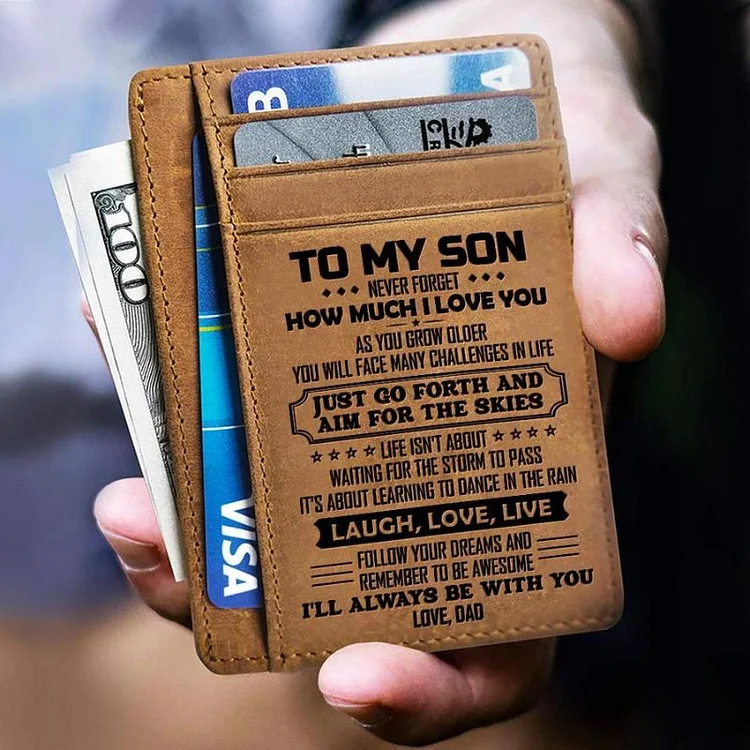 Dad To Son - Life Isn't About Waiting For The Storm To Pass - Card Wallet The Cold Blanket