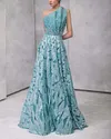 Sequined Tube Top Evening Dress