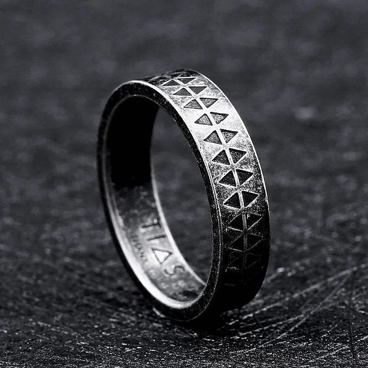 Coutureaura Sawtooth Pattern Stainless Steel Ring