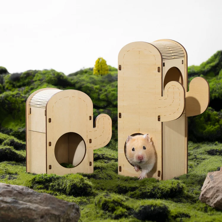 Hamster Mega Fort Castle Wooden House Shelter Hideout Hideaway 