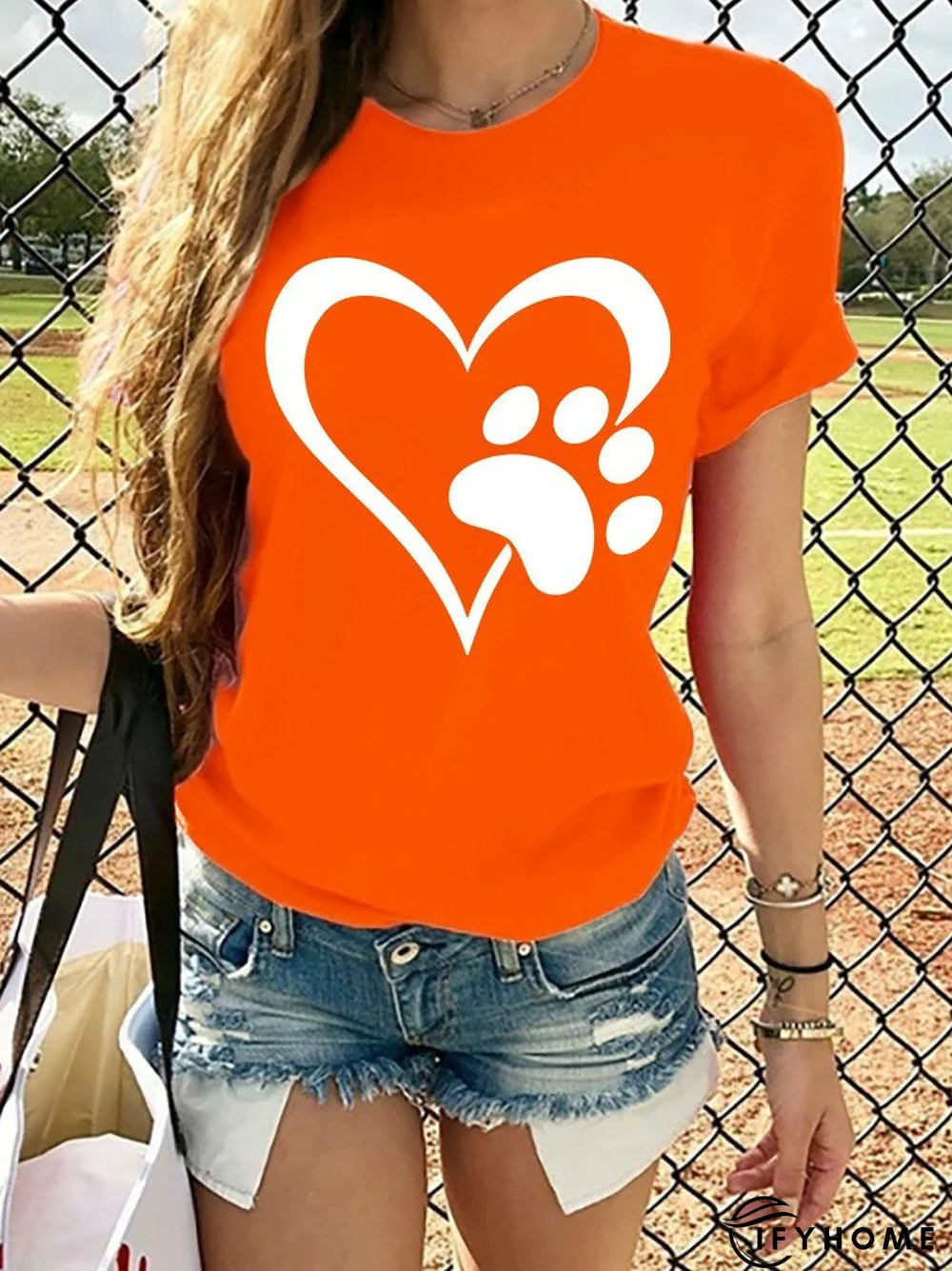 Short Sleeve Casual Crew Neck T-shirt | IFYHOME