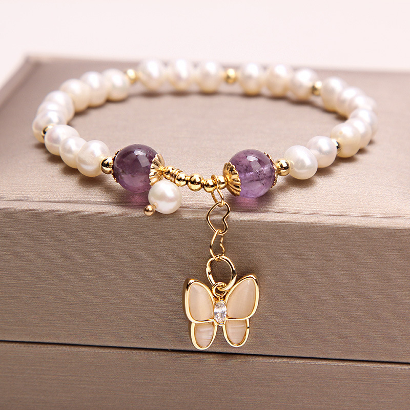 Butterfly Pearl crystal bracelet
