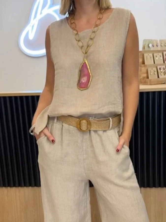 Women’s Solid Co-ord Set | V-Neck Top with Jogger Fit Trouser