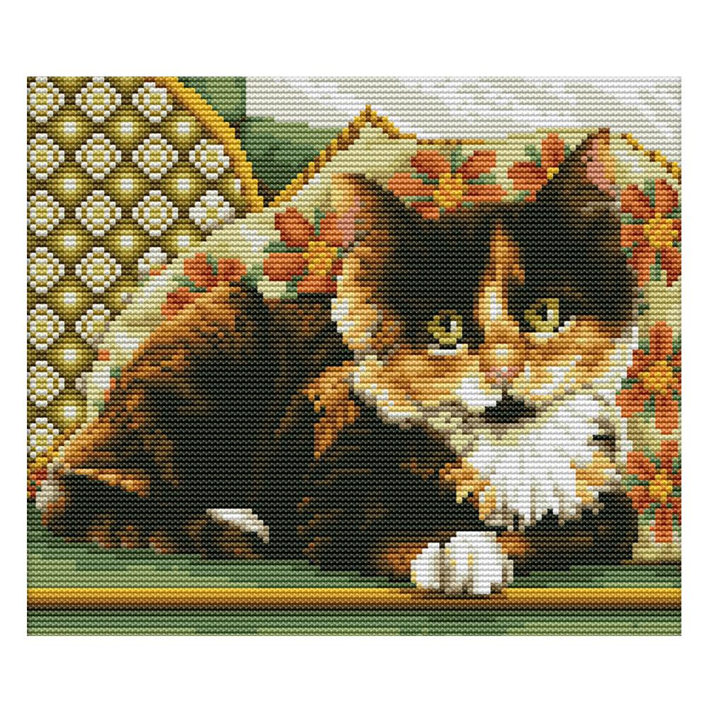 

Kitten - 14CT Stamped Cross Stitch - 28*25cm, 501 Original