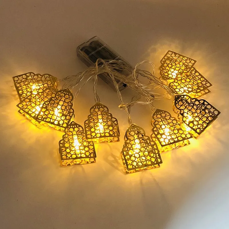 Moon Star Led String Lights EID Mubarak Ramadan Kareem Decoration For Home Islam Muslim Event Party Supplies Eid Al-Fitr Decor