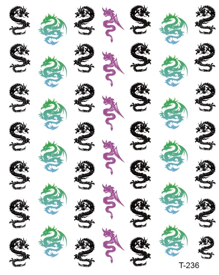 3D Nail Stickers Snake Dragons Design Adhesive Water Transfer Stickers DIY Nail Art Decoration Manicure Salon Acrylic Tips Tool-Nail Inspo