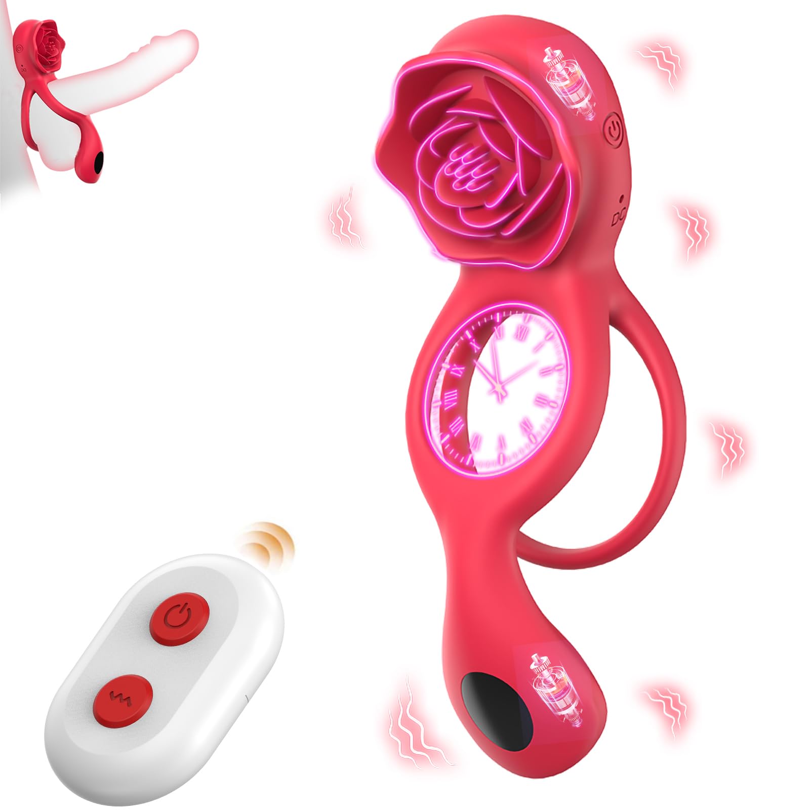 2024 Upgraded Double-motor Vibrating Rose Penis Ring For Couples