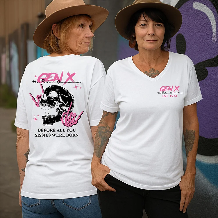 Gen X Women T-shirt, Badass Generation Custom Year Of Birth Shirt