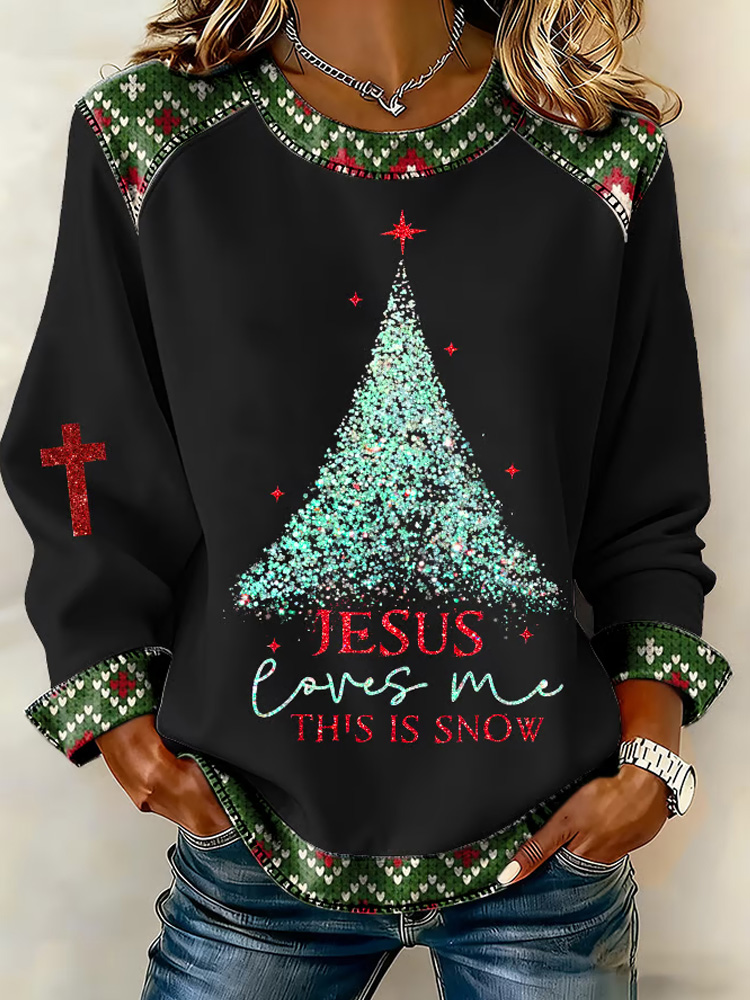 Women's Christmas Casual Patchwork Comfortable Sweatshirt elevenforest