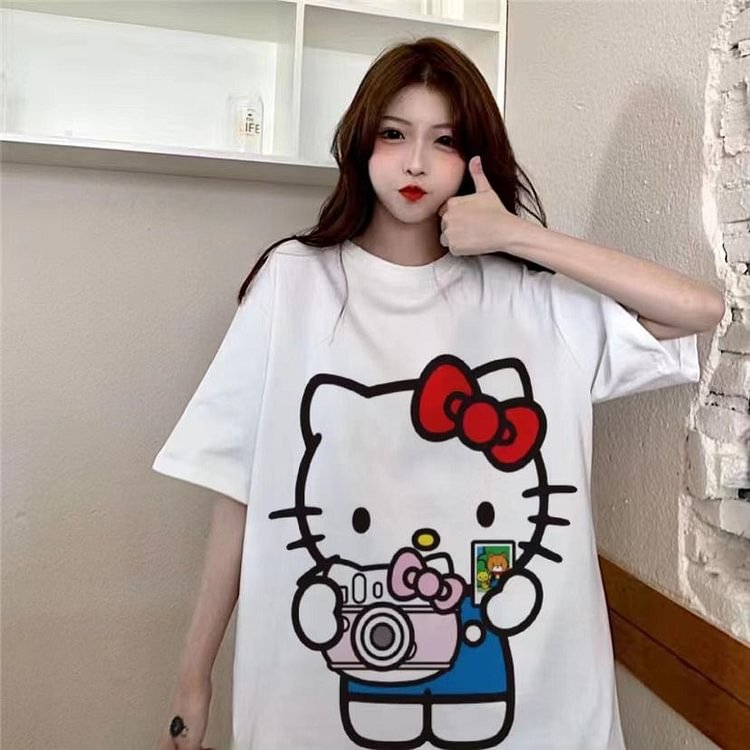 Sanrio Kitty Cat Cute Summer T-shirt weebmemes
