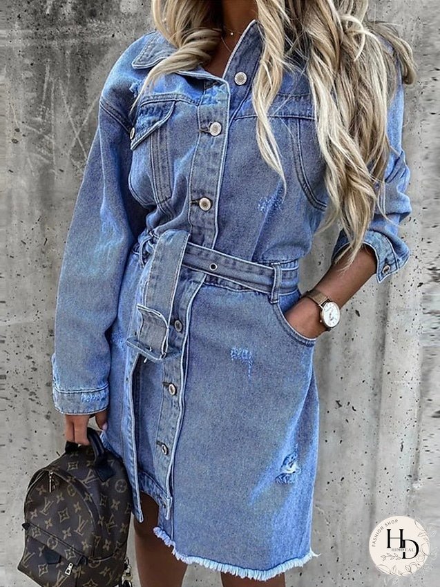 Casual Midi Dress Shirt