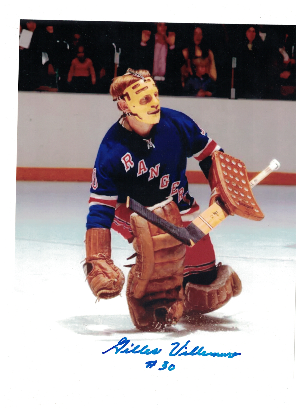 Gilles Villemure New York Rangers Signed 8 x 10