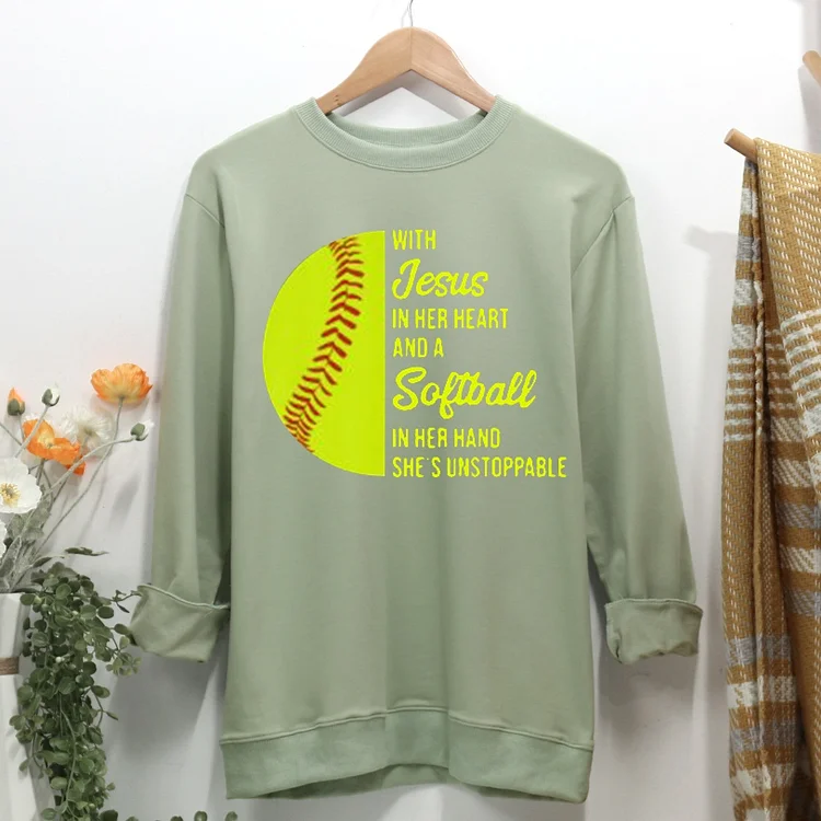 Softball Women Casual Sweatshirt-Annaletters