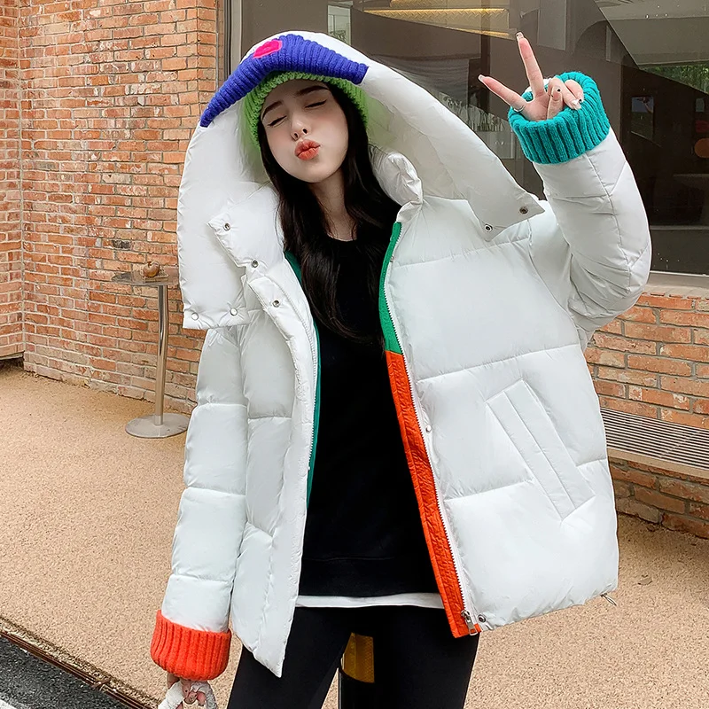 Toloer Cotton-Padded Jacket Women's Clothing 2024 New Fashion Design Sense Small Hood Short Loose And Thick Bread Jacket Cotton-Padded Jacket Coat-Outfit Ideas