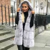 Women's Winter Hooded Jacket Faux Fur Vest Cardigan