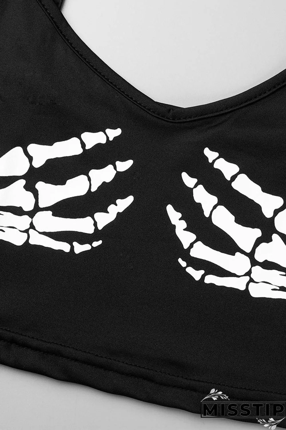 Grey Sexy Street Print Patchwork Spaghetti Strap Tops