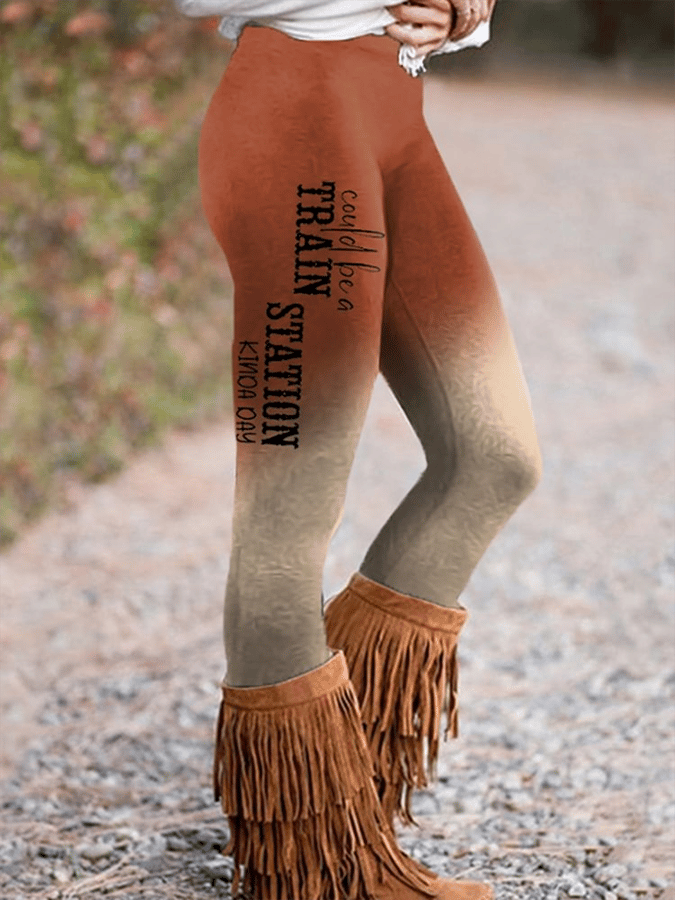 Western Print Skinny Stretch Leggings