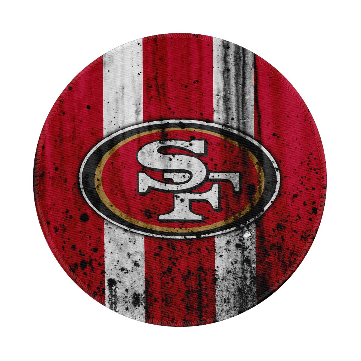 San Francisco 49ers Dirt Logo Non-Slip Rubber Round Mouse Pad
