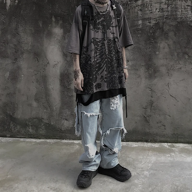 Harajuku Skull T-shirt Techwear Shop