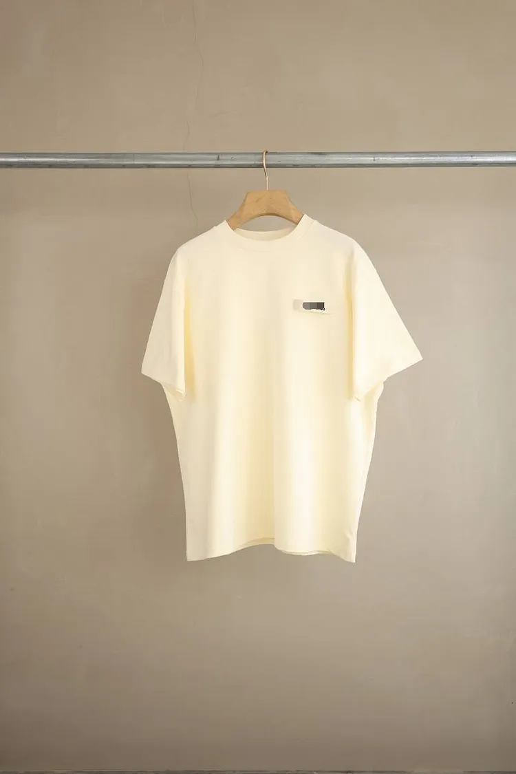 Summer Short-Sleeve O-Neck T-Shirt with Webbing Logo on the Chest