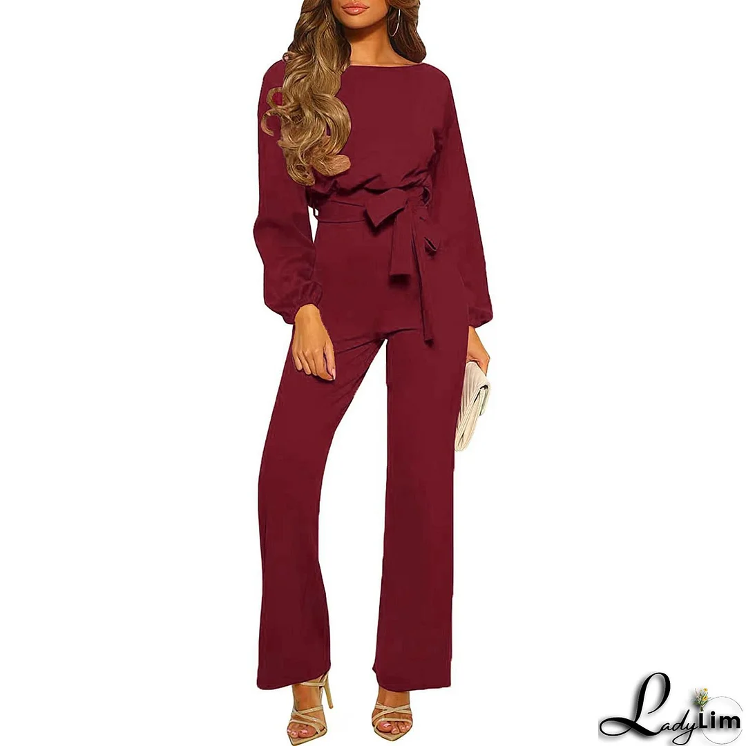 Daily Notched Lapel Long Sleeve Fringed Knotted Maxi Dress