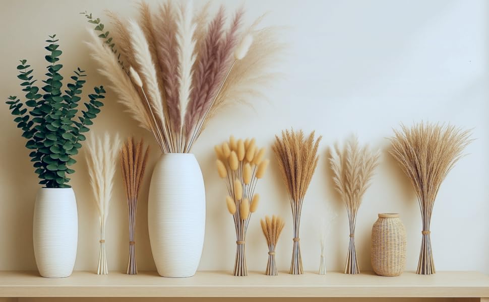 dried pampas grass decor Dried Eucalyptus boho flowers preserved stems pampas grass natural styling