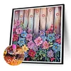 >SALE<5D DIY Partial Special Shaped Drill Diamond Painting Flowers in The Fence30x30cm