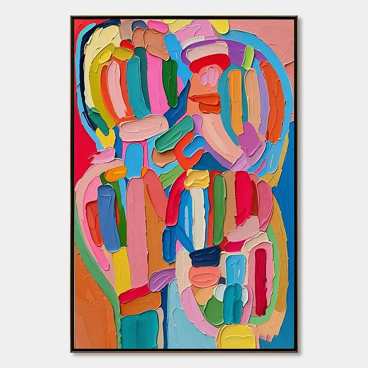 CARNIVAL ECHO: Impasto Abstract Colorful Painting（Canvas painting）