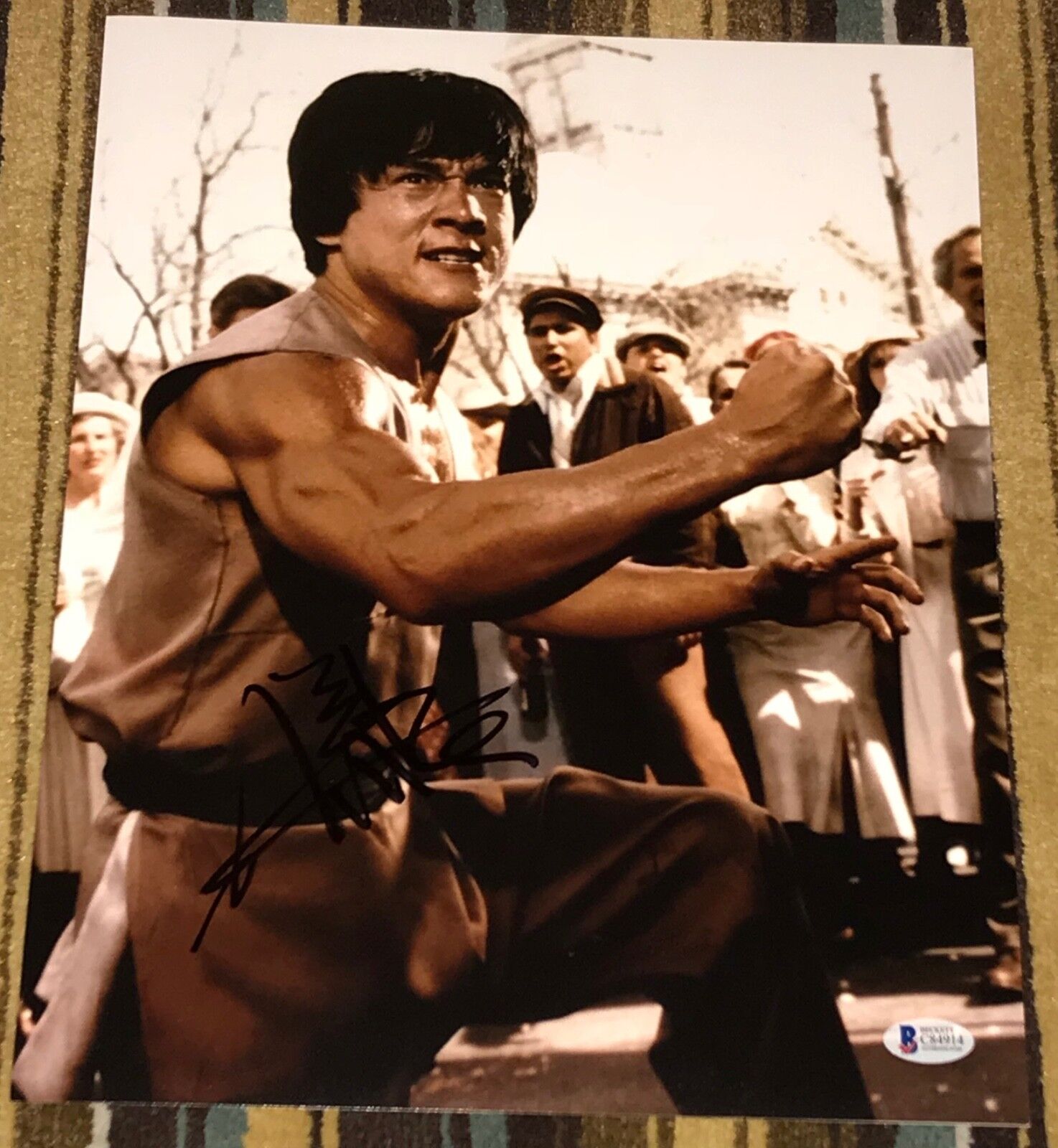 JACKIE CHAN SIGNED AUTOGRAPH RARE CLASSIC ACTION MOVIE LEGEND 11x14 Photo Poster painting A BAS