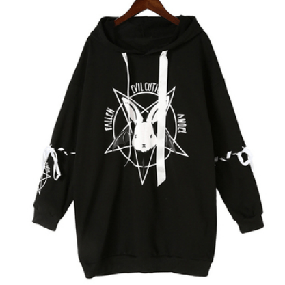Fallen Evil Bunny Sweater - Gotamochi Kawaii Shop, Kawaii Clothes