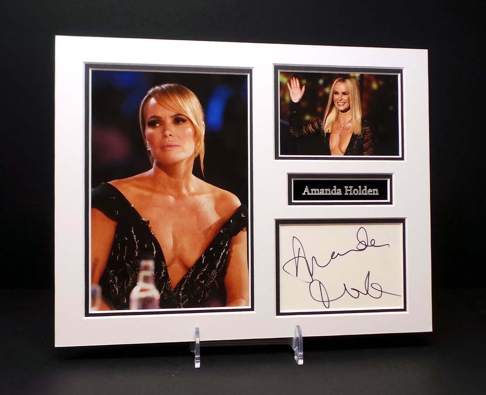 Amanda HOLDEN Signed Mounted Sexy Photo Poster painting Display AFTAL RD COA TV Talent Judge