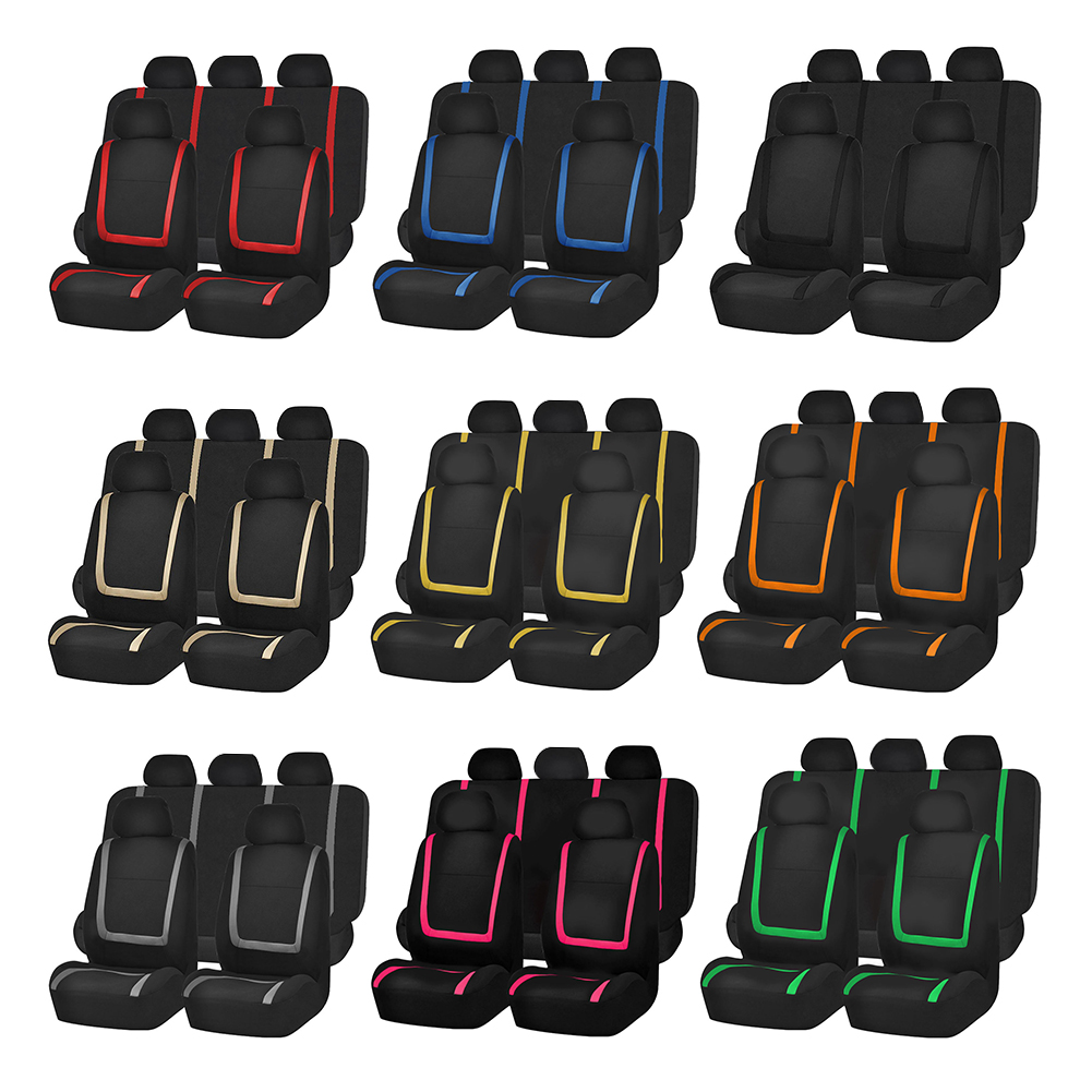 

Car Seat Cover Set Four Seasons Universal Automobile Styling Seat Protector, Red, 501 Original