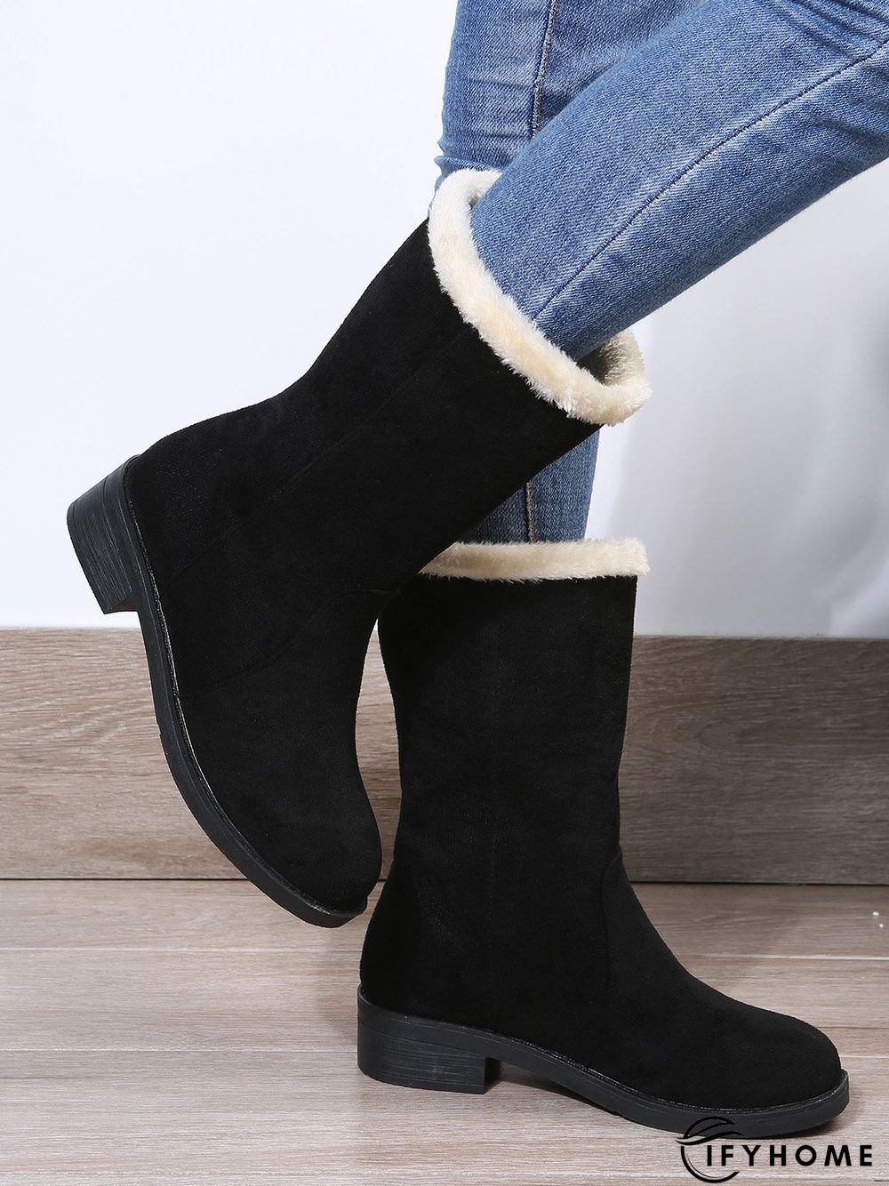 Plus Size Winter Casual Slip On Warm Lined Snow Boots | IFYHOME