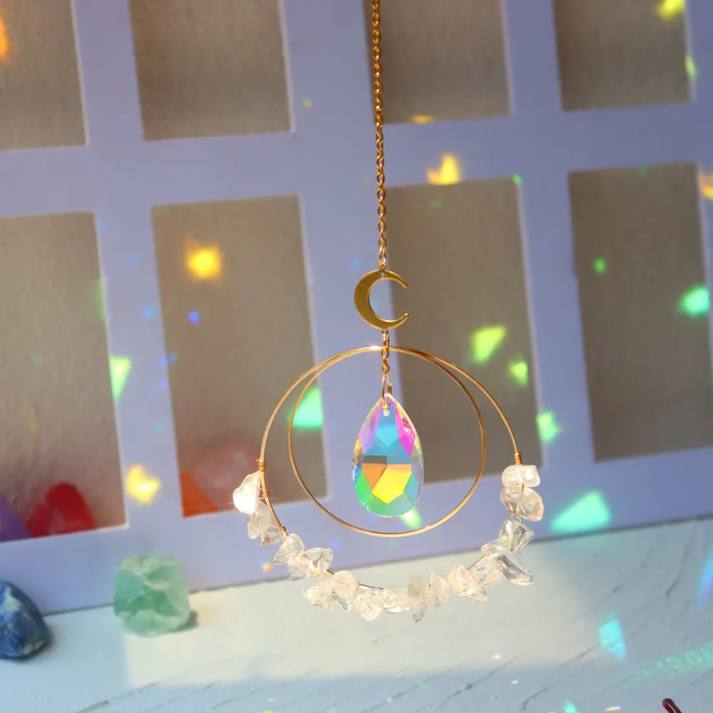 Crystal Sun Light Trapping Wind Chime Pendant Prism Lighting Catching Decor