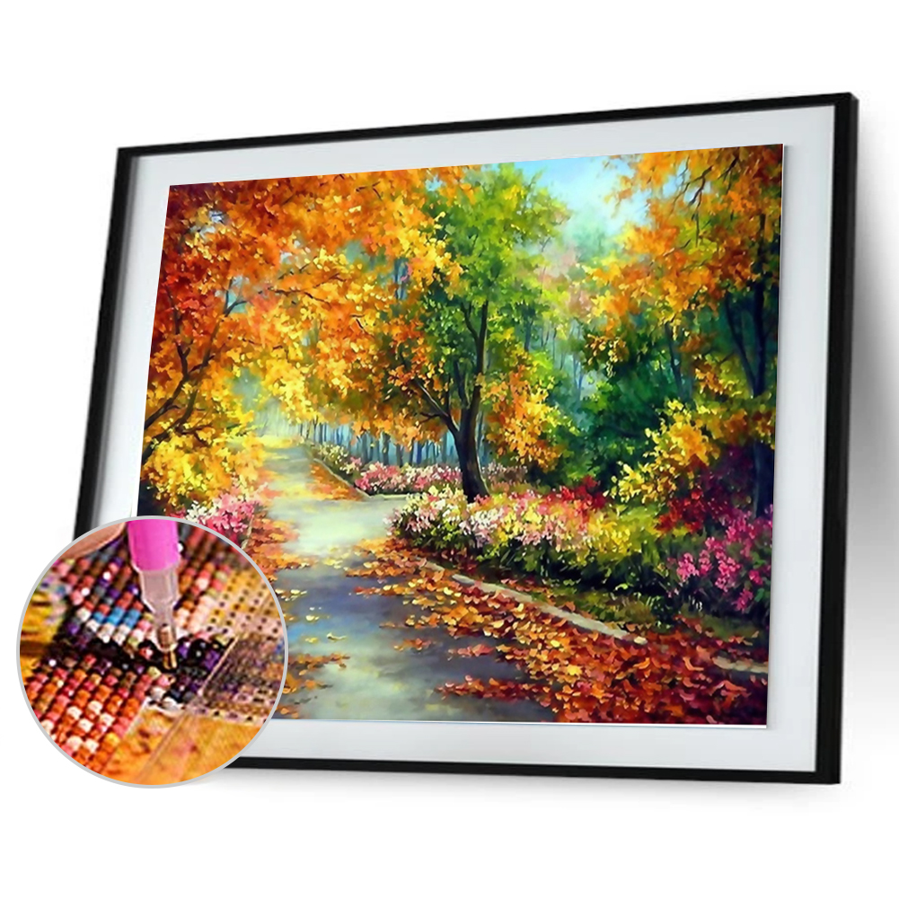 

30*30CM Round Drill Diamond Painting-Autumn Scenery, 501 Original