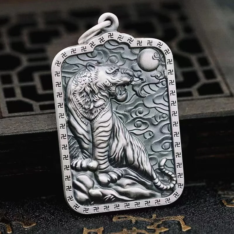 Dragon Heart Sutra 999 Sterling Silver Strength Necklace Pendant