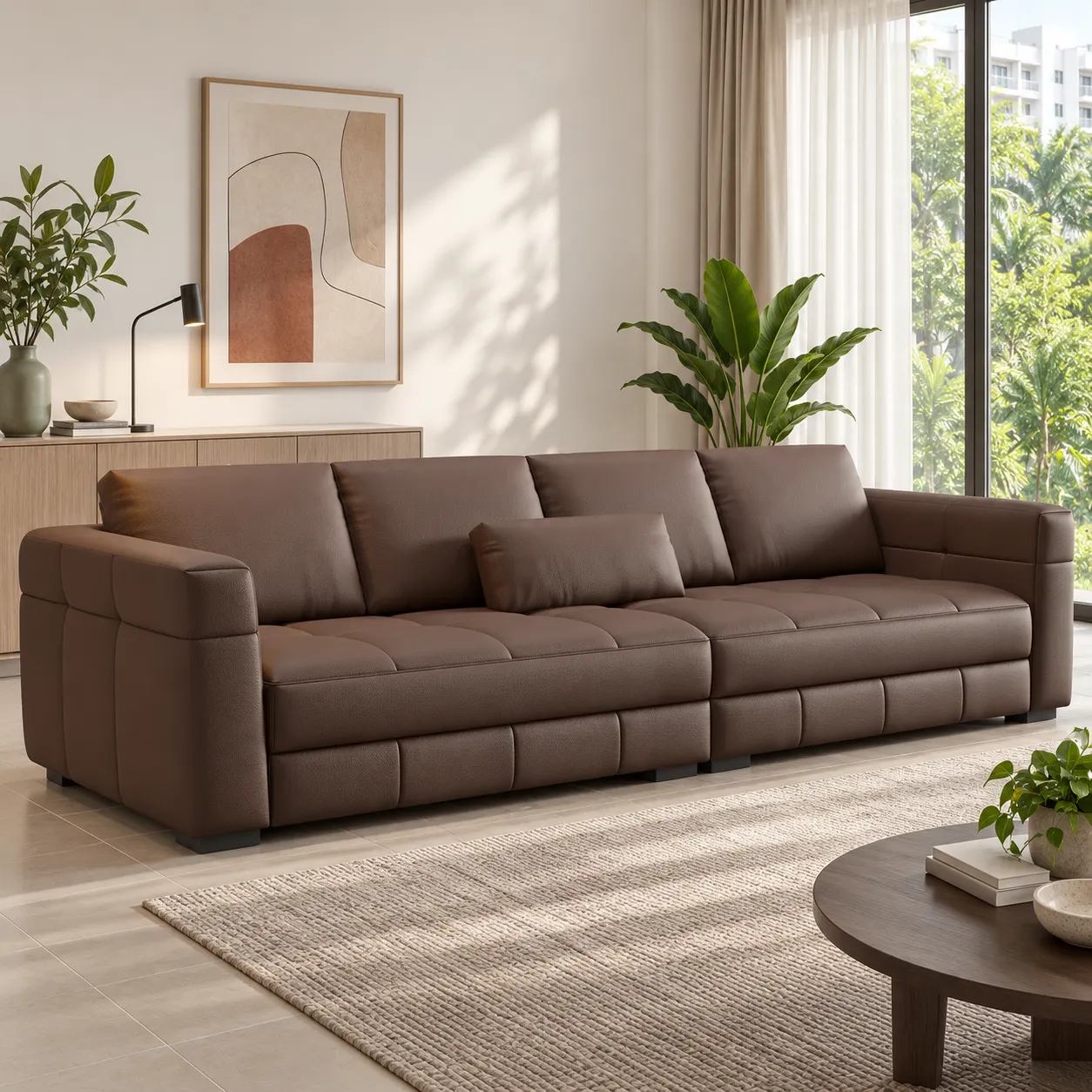 Blazer Sofa - Cocoa Brown — Room setting
