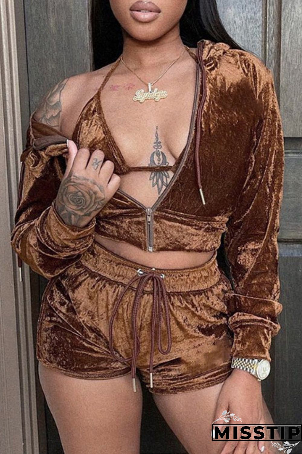 White Casual Solid Patchwork Hooded Collar Long Sleeve Two Pieces