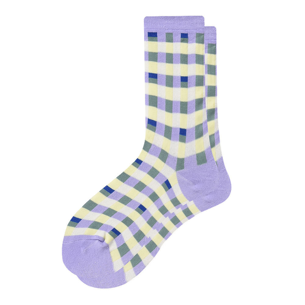 

Cotton Elegant Women Calf Length Socks Streetwear Pile Heap Socks -Plaid, 501 Original