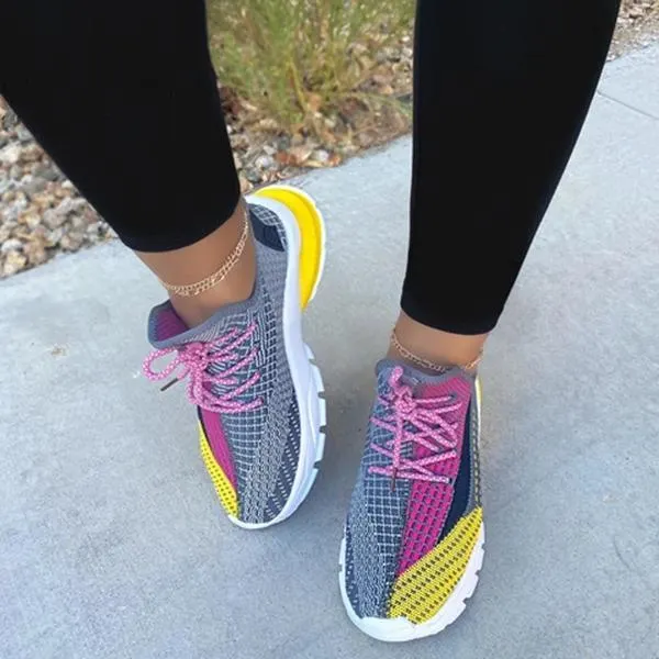 Lace-up Knit Comfortable Sneakers