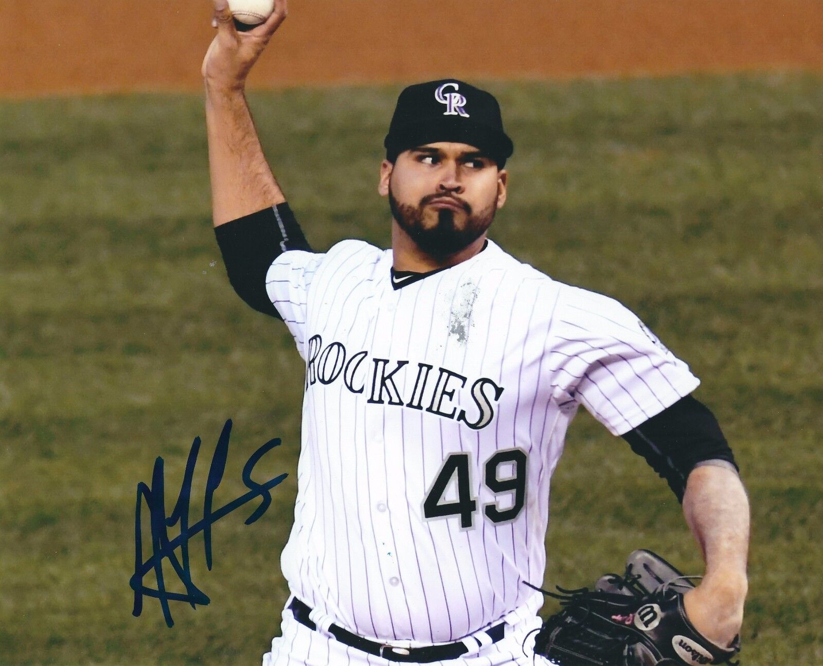 Autographed ANTONIO SENZATELA 8X10 Colorado Rockies Photo Poster painting - COA