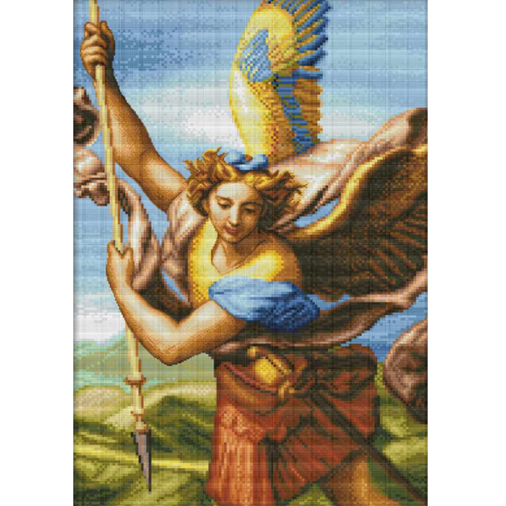 

Battle Angel - 14CT Stamped Cross Stitch - 59*81CM (Big Size), 501 Original