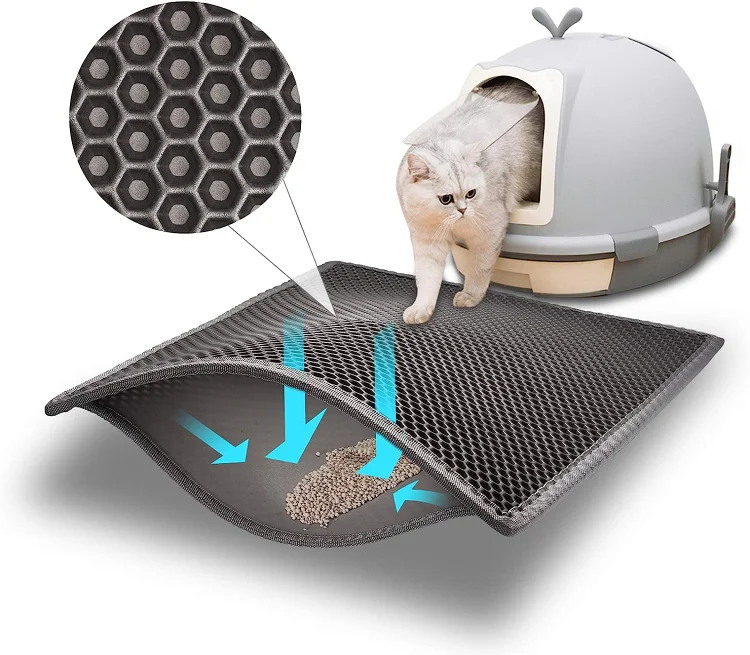 Pieviev Cat Litter Mat Double Layer Waterproof Urine Proof Trapping Mat 1 Pack (Gray. 24x15 Inch (Pack of 1))