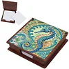 Wooden DIY Seahorse Diamond Painting Kit Note Box with 160 Papers for Office