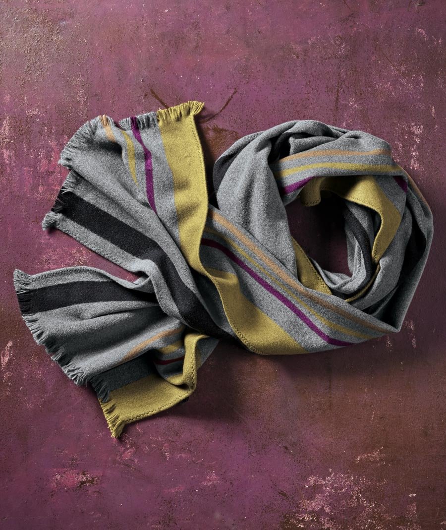 Men's retro striped print scarf
