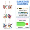 6Pcs Double Side Diamond Art Keyring Keychain Pendant Home Decor (Hummingbird)