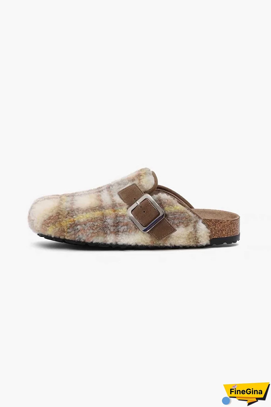 Plaid Plush Slip-on Slippers