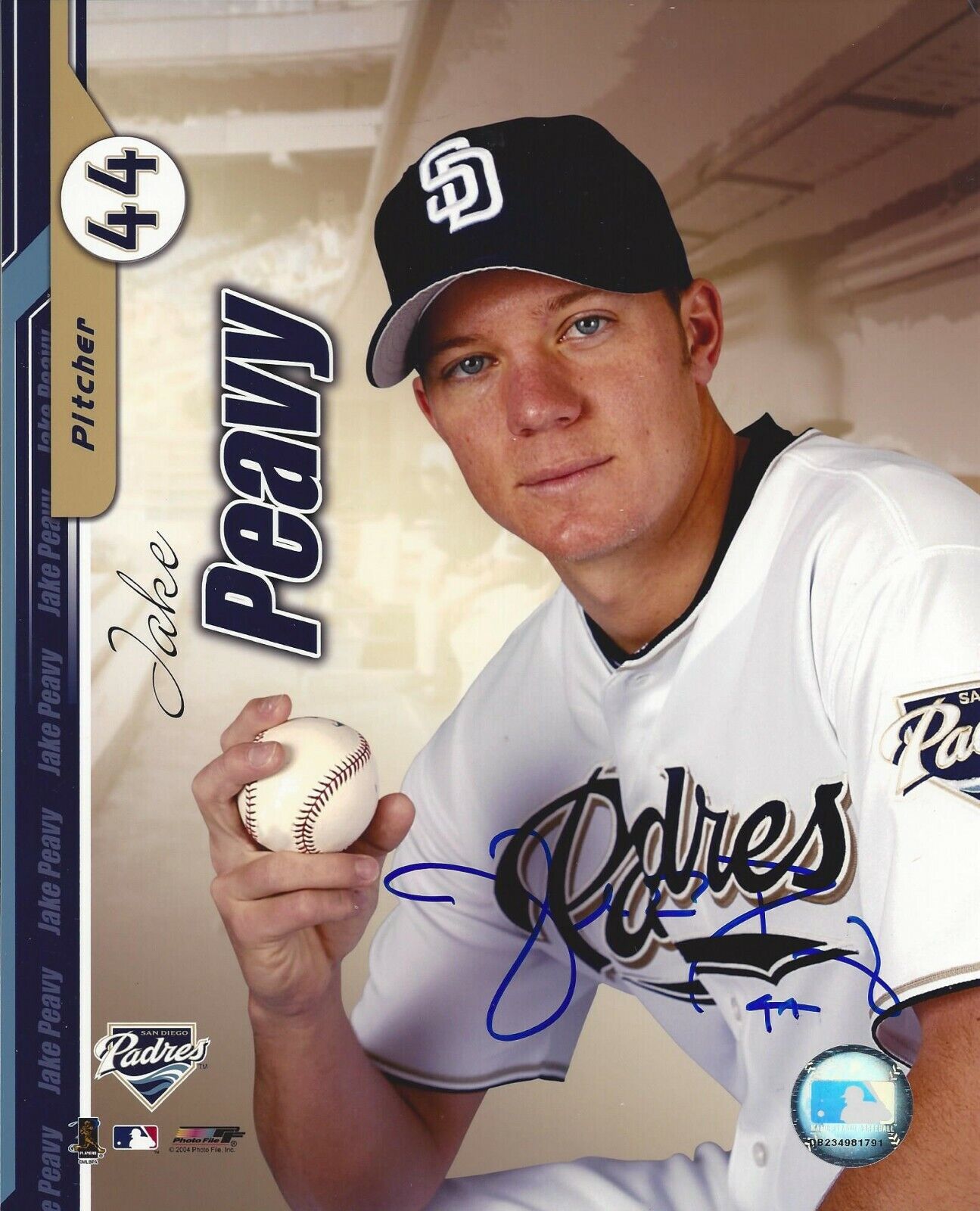 Jake Peavy autographed 8x10 San Diego Padres#S936