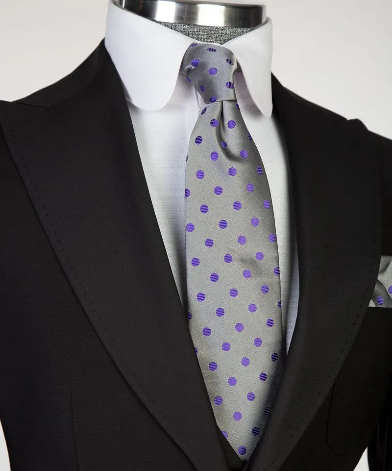 Stylish Black One Button Peaked Lapel Two Pieces Men Suits from Clark Fashion