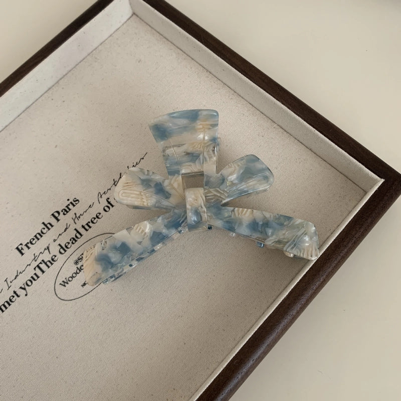 Summer New Bow Tie Acetate Grip French Oversized Hair Claw Back Head Updo High Sense Shark Clip Hair Accessories